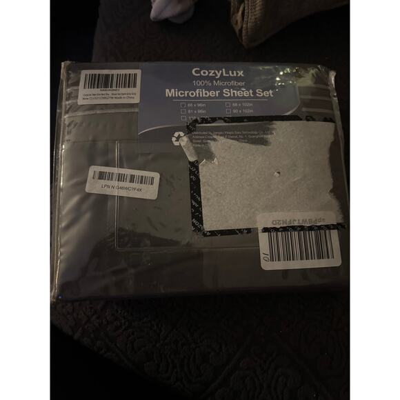 Cozylux Twin Size Bed 100% Microfiber Sheet Set- Soft & Breathable Dark Grey - Picture 3 of 5